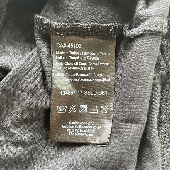 SCOTCH & SODA BLACK EMBROIDERED TEE  - XS - Picture 9 of 9